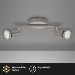 Briloner Simple Deckenstrahler, Schwenkbar, Warmweißes Licht, Matt-Nickel -Briloner Store led deckenleuchte matt nickel led gu10 titelbild 32f15bb43de59aea1966e671df44fbfc