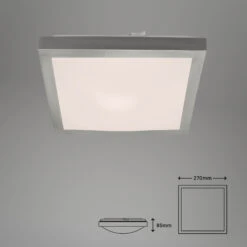 LED Deckenleuchte, 27 Cm, 12 W, Weiß-Matt-Nickel -Briloner Store led deckenleuchte mit backlighteffekt weiss matt nickel led platine masszeichnung 415f0f02c81e2c2b3ed378a9c8594634