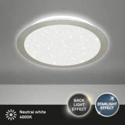 LED Deckenleuchte Mit Sternendekor, Ø 31 Cm, LED-Platine, 12 W, 1200 Lm, Matt-nickel -Briloner Store led deckenleuchte mit sternendekor matt nickel e84774e6021a9988696338b55cd20c6b