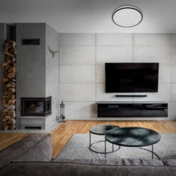 STERNENHIMMEL LED Deckenleuchte, Ø 38 Cm, 24 W, Schwarz -Briloner Store led deckenleuchte mit sternendekor schwarz led milieu1 55e8fd181086160dfd38824e8fb6dc7e