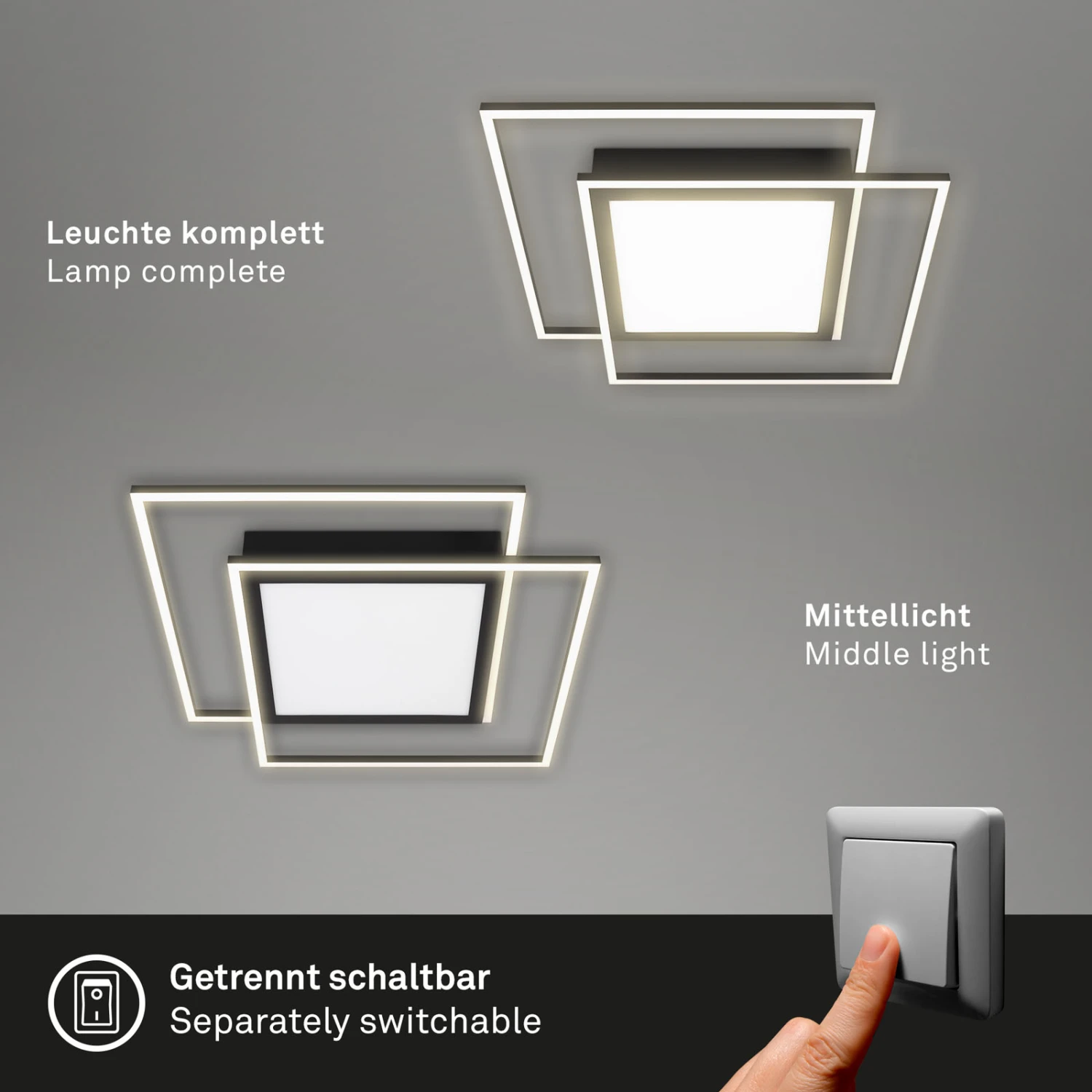 LED Deckenleuchte, 51,5 Cm, LED-Platine, 50 W, 5000 Lm, Schwarz Matt 3 LED Deckenleuchte, 51,5 Cm, LED-Platine, 50 W, 5000 Lm, Schwarz Matt – Bild 3