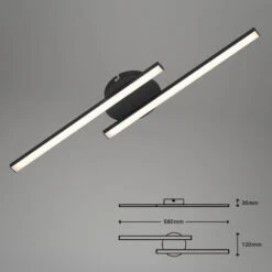 LED Wand- Und Deckenleuchte, 55,5 Cm, 12 W, Schwarz -Briloner Store led deckenleuchte schwarz led masszeichnung 530ac027e8631a4e8f69be15cd09e08f