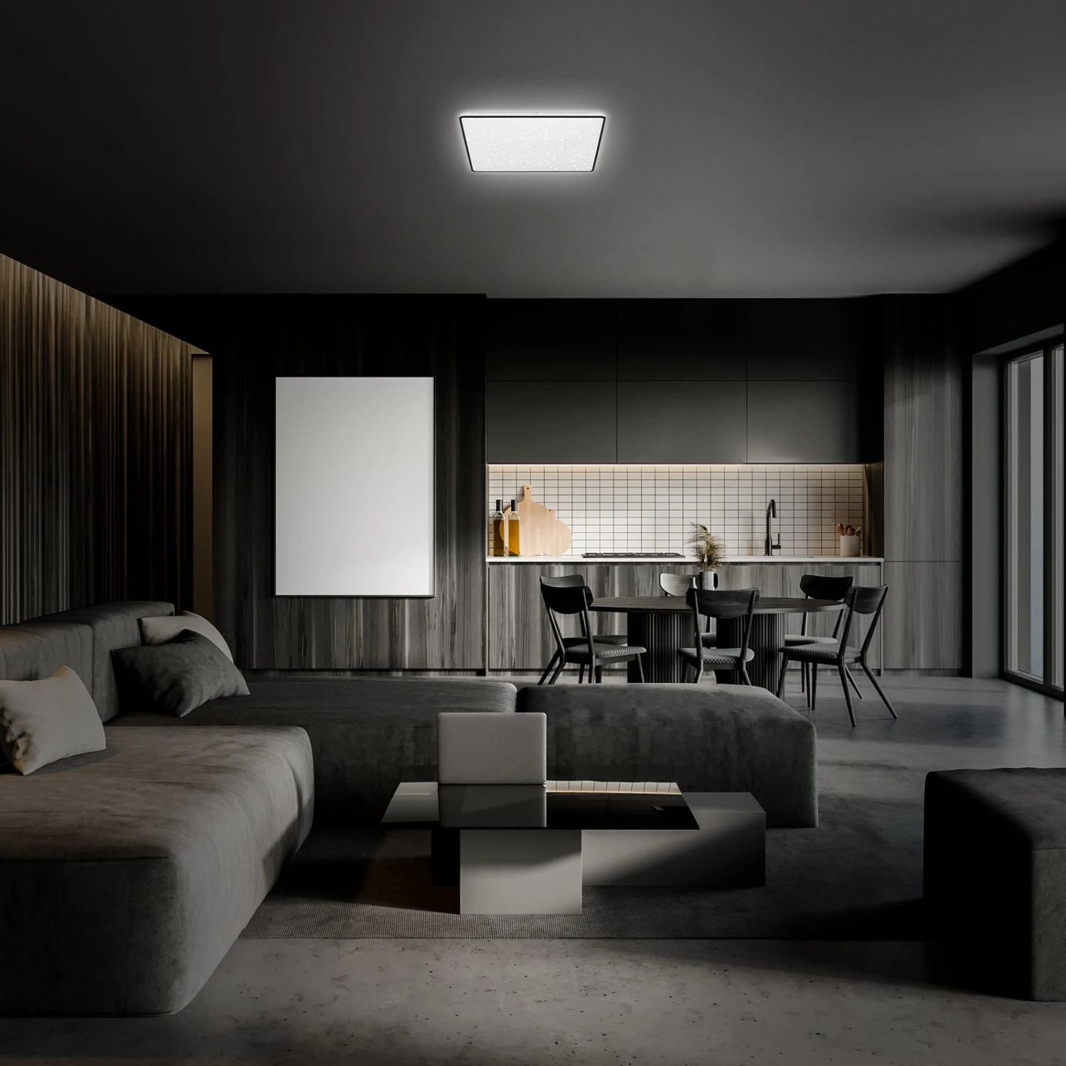 LED Deckenleuchte, 37 Cm, LED-Platine, 24 W, 2800 Lm, Schwarz 4 LED Deckenleuchte, 37 Cm, LED-Platine, 24 W, 2800 Lm, Schwarz – Bild 4