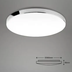 LED Deckenleuchte, Ø 35,5 Cm, 18 W, Weiß-Chrom -Briloner Store led deckenleuchte weiss chrom 0424e8bb58b039b4092f17966f552ff0