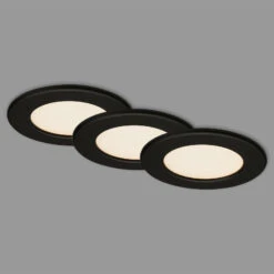 3er Set LED Einbauleuchte, Ø 11,5 Cm, 6 W, 650 Lm, Schwarz -Briloner Store led einbauleuchte 3er set matt schwarz 3xled modul6w funktion 164be52c41a3c8507eb5f9d95fdee703