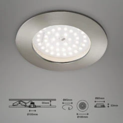 LED Einbauleuchte, Ø 10 Cm, 10,5 W, Matt-Nickel -Briloner Store led einbauleuchte matt nickel led modul freisteller2 067f02eaf7df42a92546cccf6c39ff69