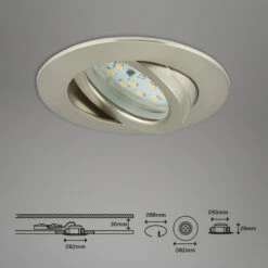 LED Einbauleuchte, Ø 8,2 Cm, 5,5 W, Matt-Nickel -Briloner Store led einbauleuchte matt nickel led modul masszeichnung 09f7c224d1ec44ceb0056262120c97e8