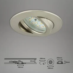 LED Einbauleuchte, Ø 8,2 Cm, 6,5 W, Matt-Nickel -Briloner Store led einbauleuchte matt nickel led modul masszeichnung 2f95eeeef85c3972b32dc97cf23775ca