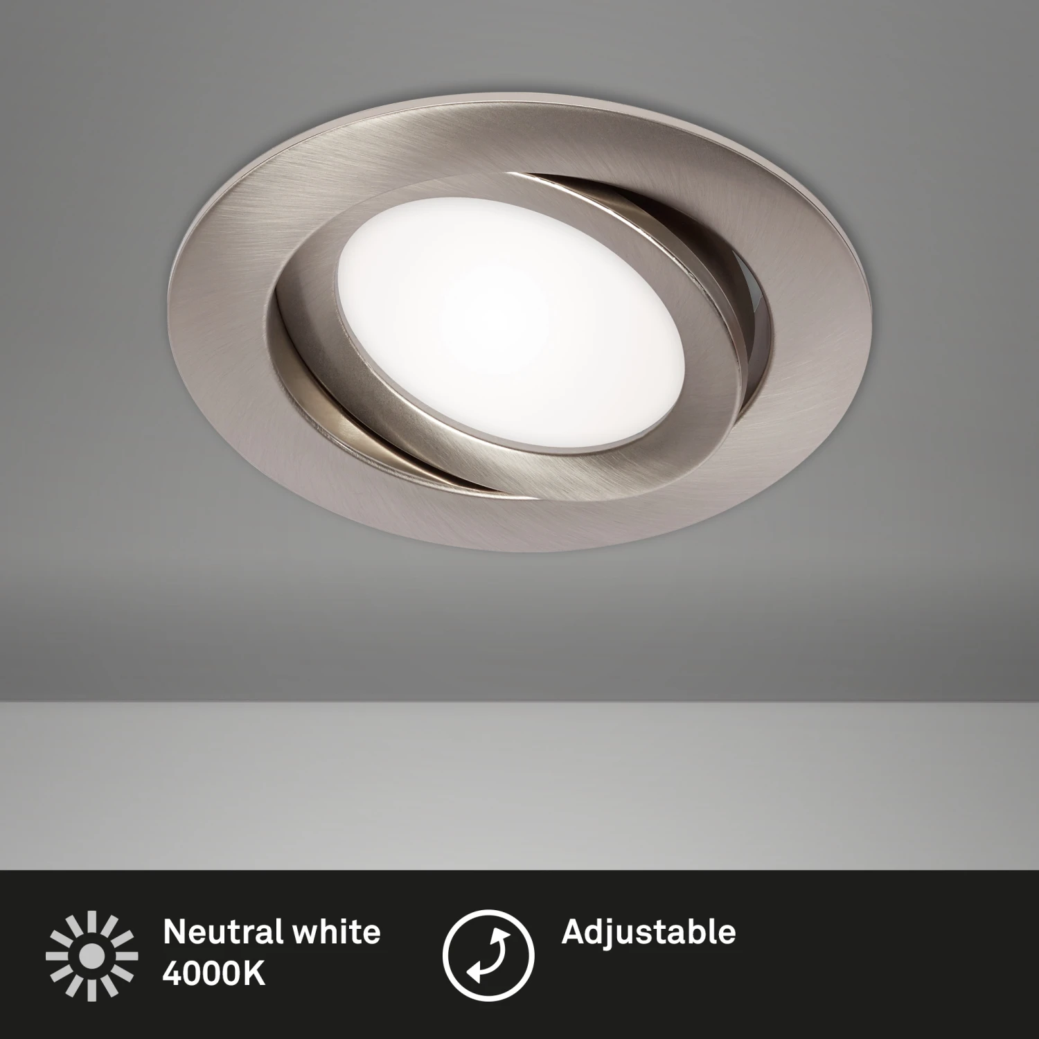 LED Einbauleuchte, Ø 10,6 Cm, 7 W, Matt-Nickel 3 LED Einbauleuchte, Ø 10,6 Cm, 7 W, Matt-Nickel – Bild 3