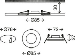 LED Einbauleuchte, Ø 8,5 Cm, 5 W, Matt-Nickel 5 LED Einbauleuchte, Ø 8,5 Cm, 5 W, Matt-Nickel -Briloner Store led einbauleuchte nickel led platine masszeichnung e9058841e07880ea93e08d081c731395