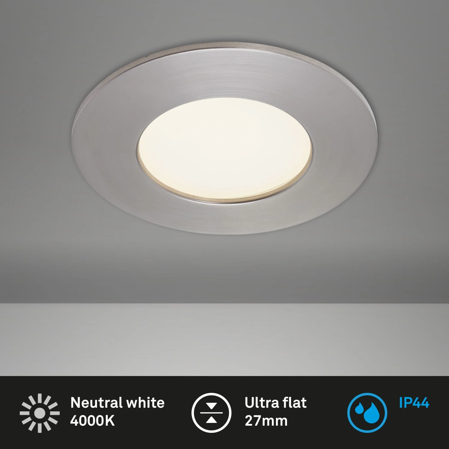 LED Einbauleuchte, Ø 8,5 Cm, 5 W, Matt-Nickel 2 LED Einbauleuchte, Ø 8,5 Cm, 5 W, Matt-Nickel – Bild 2
