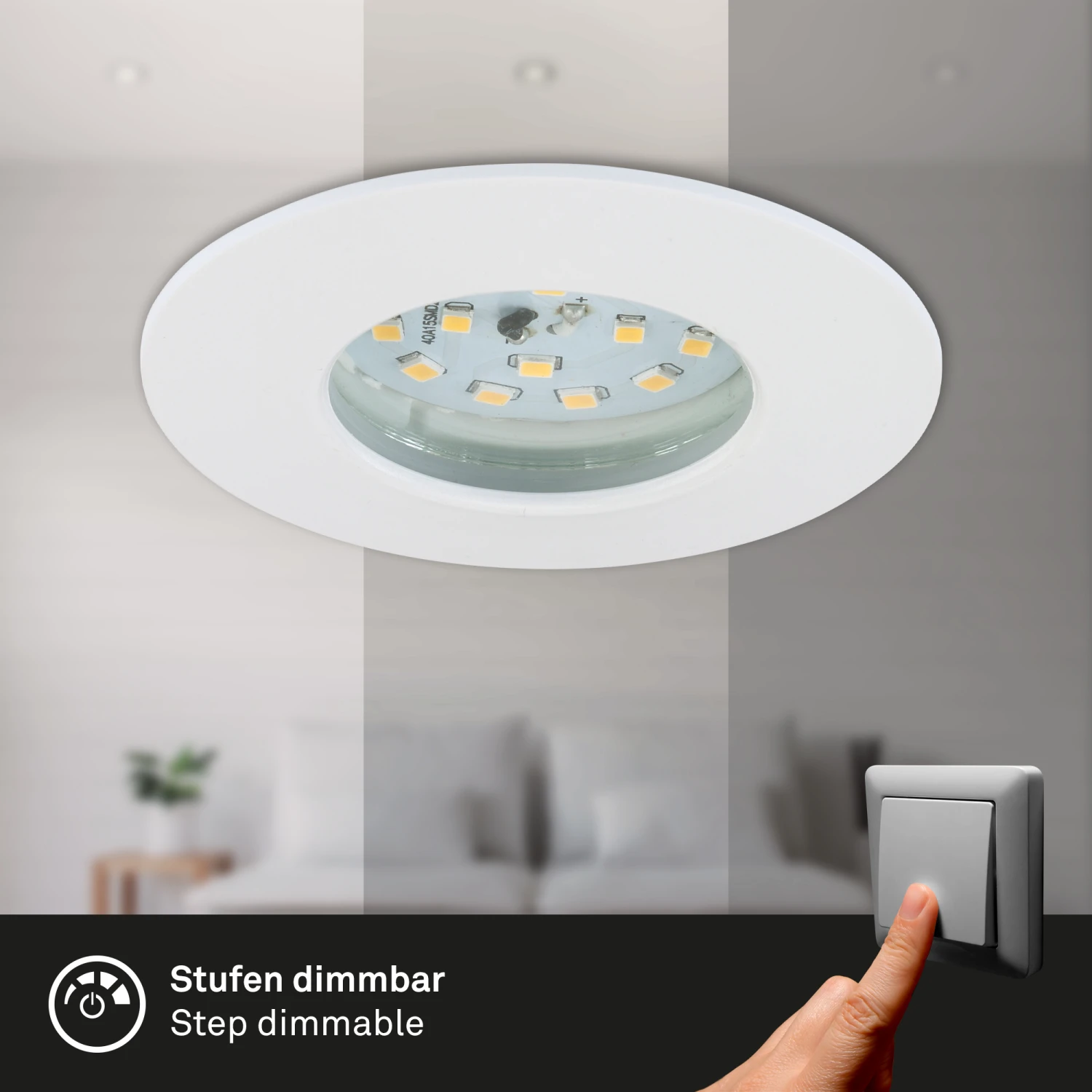 LED Einbauleuchte, Ø 7,5 Cm, 6,5 W, Weiß 2 LED Einbauleuchte, Ø 7,5 Cm, 6,5 W, Weiß – Bild 2