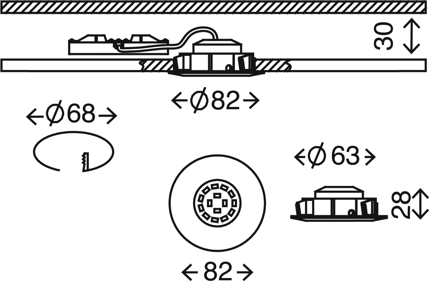 LED Einbauleuchte, Ø 8,2 Cm, 5 W, Weiß 2 LED Einbauleuchte, Ø 8,2 Cm, 5 W, Weiß – Bild 2