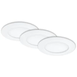 3er Set LED Einbauleuchte, Ø 12 Cm, 6,4 W, Weiß
