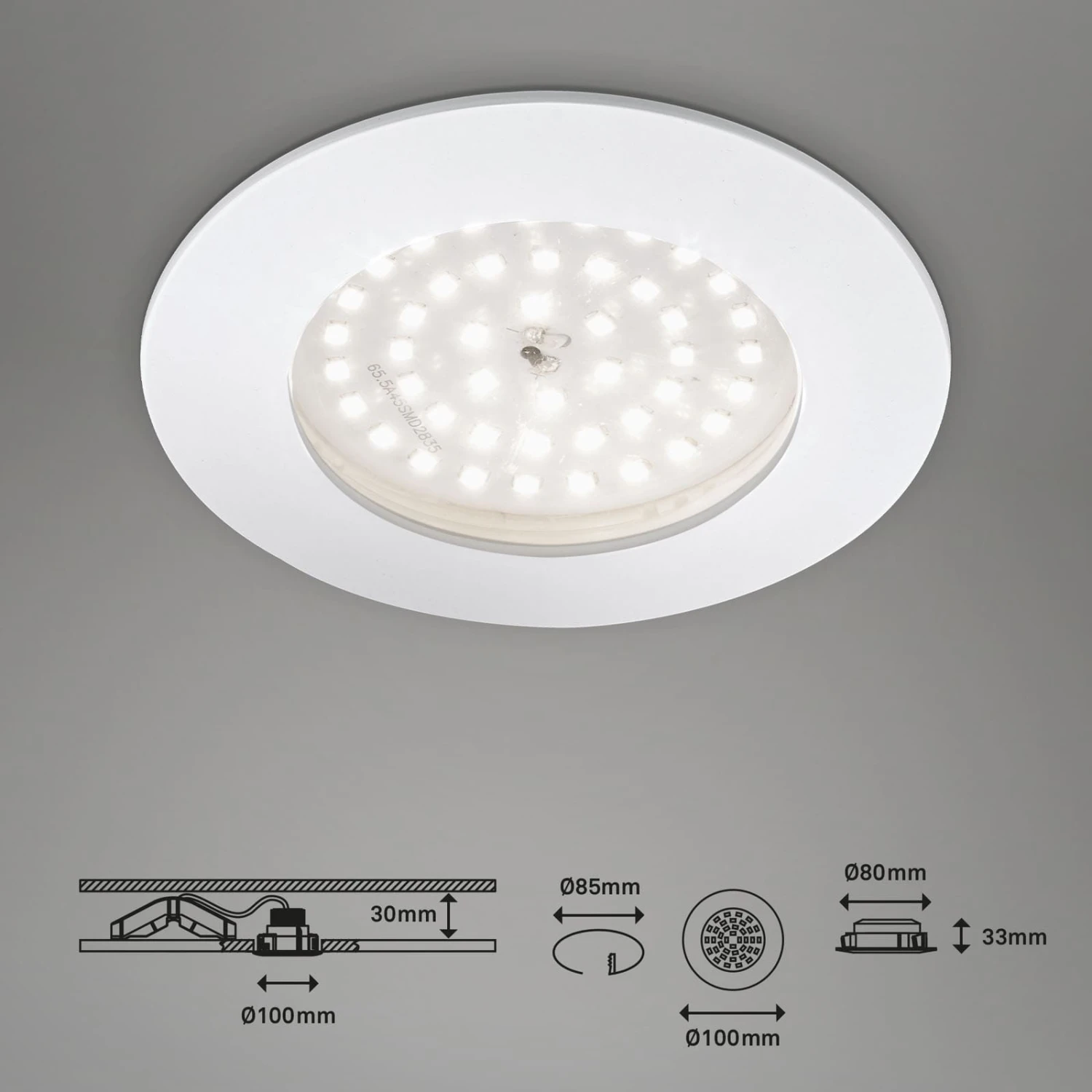 LED Einbauleuchte, Ø 10 Cm, 10,5 W, Weiß 5 LED Einbauleuchte, Ø 10 Cm, 10,5 W, Weiß – Bild 5
