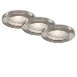 3er Set LED Einbauleuchte, Ø 8,5 Cm, 5 W, Matt-Nickel