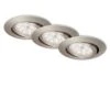 3er Set LED Einbauleuchte, Ø 8,2 Cm, 3 W, Matt-Nickel