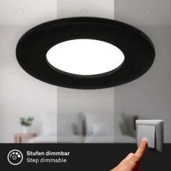 3er Set LED Einbauleuchte, Ø 8,5 Cm, LED-Modul, 4,9W, 450 Lm, Schwarz -Briloner Store led einbauleuchten 3er set matt schwarz 6c308905d54fd710069c6e98f47a1ae8