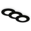 3er Set LED Einbauleuchte, Ø 8,5 Cm, LED-Modul, 4,9W, 450 Lm, Schwarz