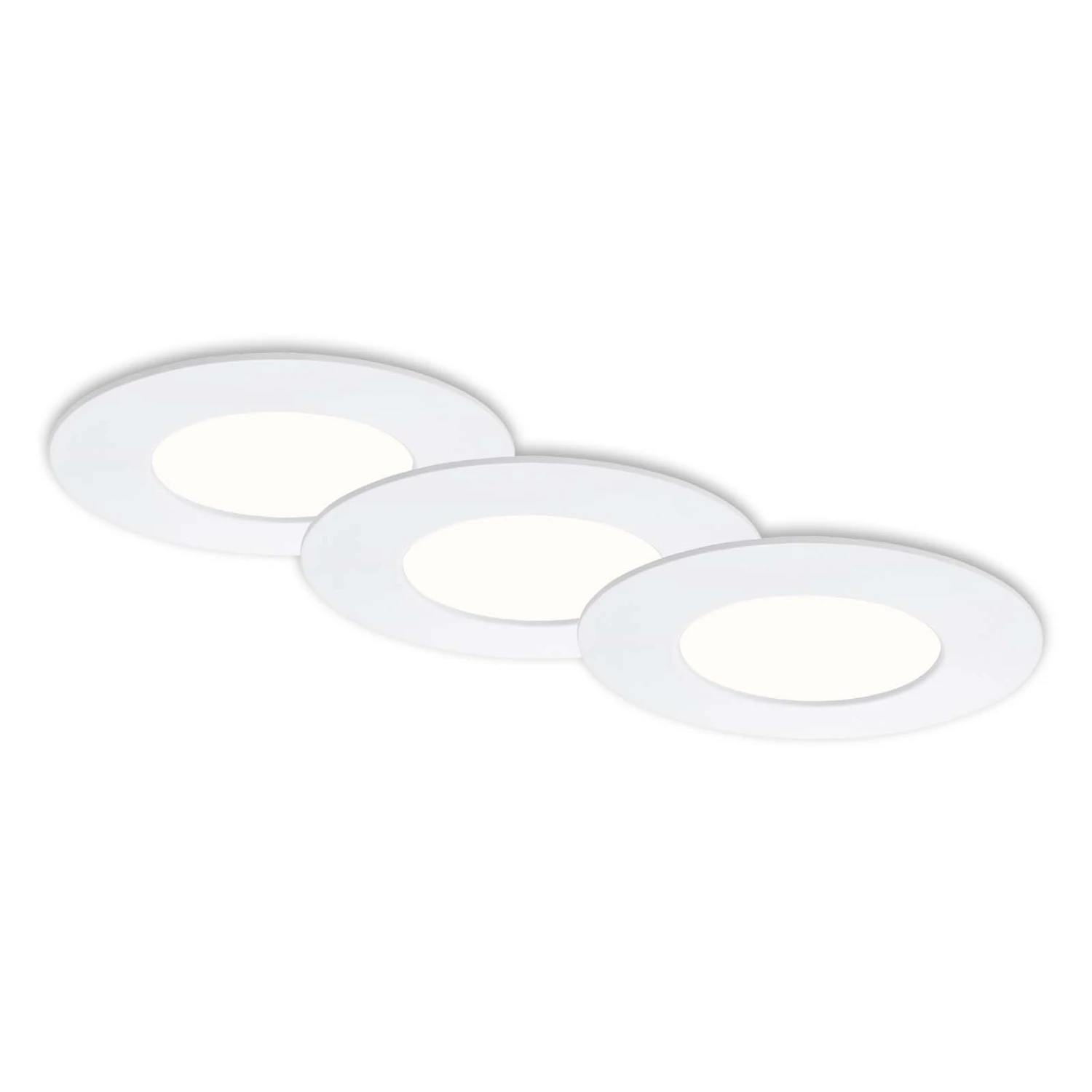3er Set LED Einbauleuchte, Ø 8,5 Cm, 4,9 W, Weiß 1 3er Set LED Einbauleuchte, Ø 8,5 Cm, 4,9 W, Weiß