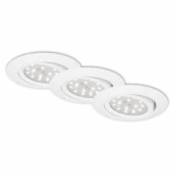 3er Set LED Einbauleuchte, Ø 8,2 Cm, 3 W, Weiß