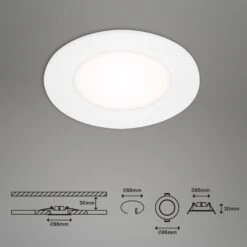 3er Set LED Einbauleuchten, Ø 8,6 Cm, 3 W, Weiß -Briloner Store led einbauleuchten 3er set weiss led platine masszeichnung 61448ffcb450dd23ce2ebff8162c7f49