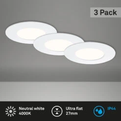 3er Set LED Einbauleuchte, Ø 8,5 Cm, 4,9 W, Weiß 8 3er Set LED Einbauleuchte, Ø 8,5 Cm, 4,9 W, Weiß -Briloner Store led einbauleuchten 3er set weiss led titelbild b59e8782f8fc2313a9723634078039f8