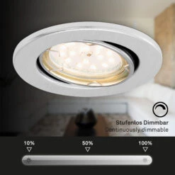 3er Set LED Einbauleuchte, Ø 8,6 Cm, 5 W, Alu -Briloner Store led einbauleuchten alu 3er set 3xled funktion e9b064ae8a2f09555f55e53a47a73623