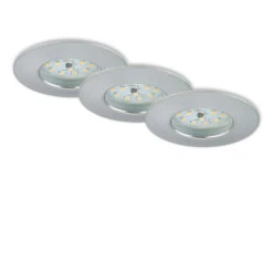 3er Set LED Einbauleuchte, Ø 7,5 Cm, Alu