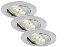 3er Set LED Einbauleuchte, Ø 8,2 Cm, 5 W, Alu