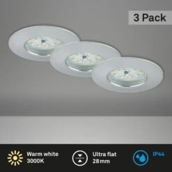 3er Set LED Einbauleuchte, Ø 7,5 Cm, Alu -Briloner Store led einbauleuchten alu 3er set led modul titelbild 47731814f0f284b1550aafb625f97ff4