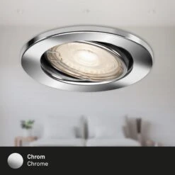 3er LED Einbauleuchte, Ø 8,6 Cm, 5 W, Chrom -Briloner Store led einbauleuchten chrom 3er set 3xgu10 detail1 3382d1ecb5d4f482246258c2b5be94d9