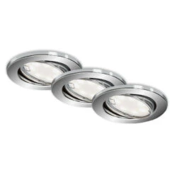 3er-Set Spot Einbauleuchte, Ø 8,6 Cm, 3 W, Chrom