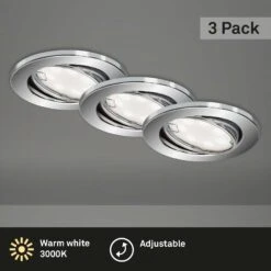 3er-Set Spot Einbauleuchte, Ø 8,6 Cm, 3 W, Chrom -Briloner Store led einbauleuchten chrom 3er set gu10 titelbild 5cfb62def1c4b227d653d25930b1560d
