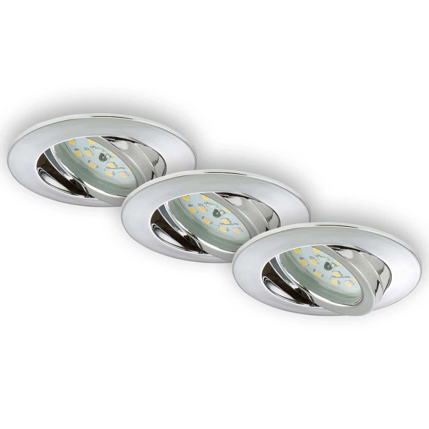 3er Set LED Einbauleuchte, Ø 8,2 Cm, 5 W, Chrom 1 3er Set LED Einbauleuchte, Ø 8,2 Cm, 5 W, Chrom