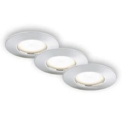 3er Set LED Einbauleuchte, Ø 7,5 Cm, Chrom