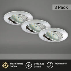 3er Set LED Einbauleuchte, Ø 8,2 Cm, 5 W, Chrom 10 3er Set LED Einbauleuchte, Ø 8,2 Cm, 5 W, Chrom -Briloner Store led einbauleuchten chrom 3er set led modul titelbild 4a6744003a38c7352baa571a793c266d