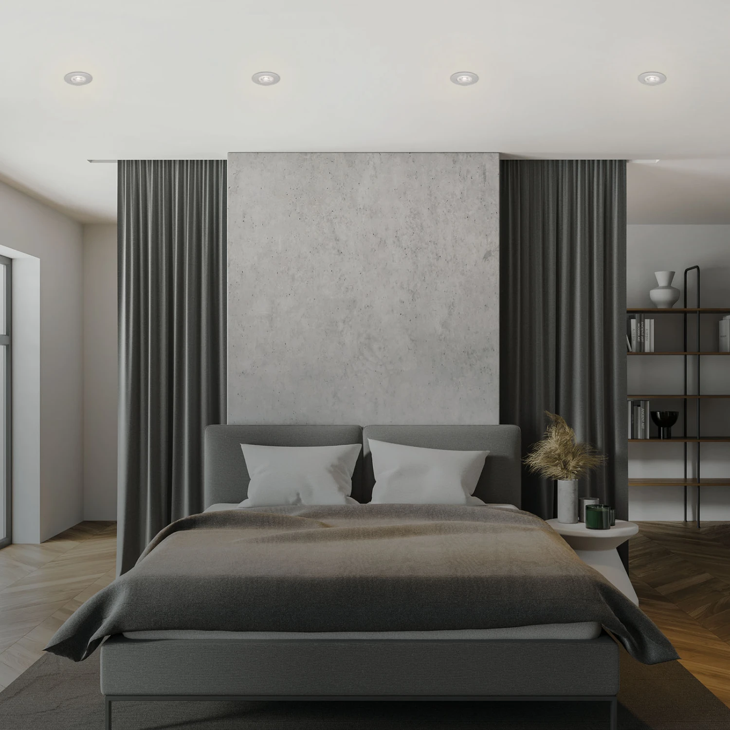 LED Einbauleuchten, Ø9 Cm, 4x LED, 4,9 W, 480 Lm, Chrom-matt 2 LED Einbauleuchten, Ø9 Cm, 4x LED, 4,9 W, 480 Lm, Chrom-matt – Bild 2