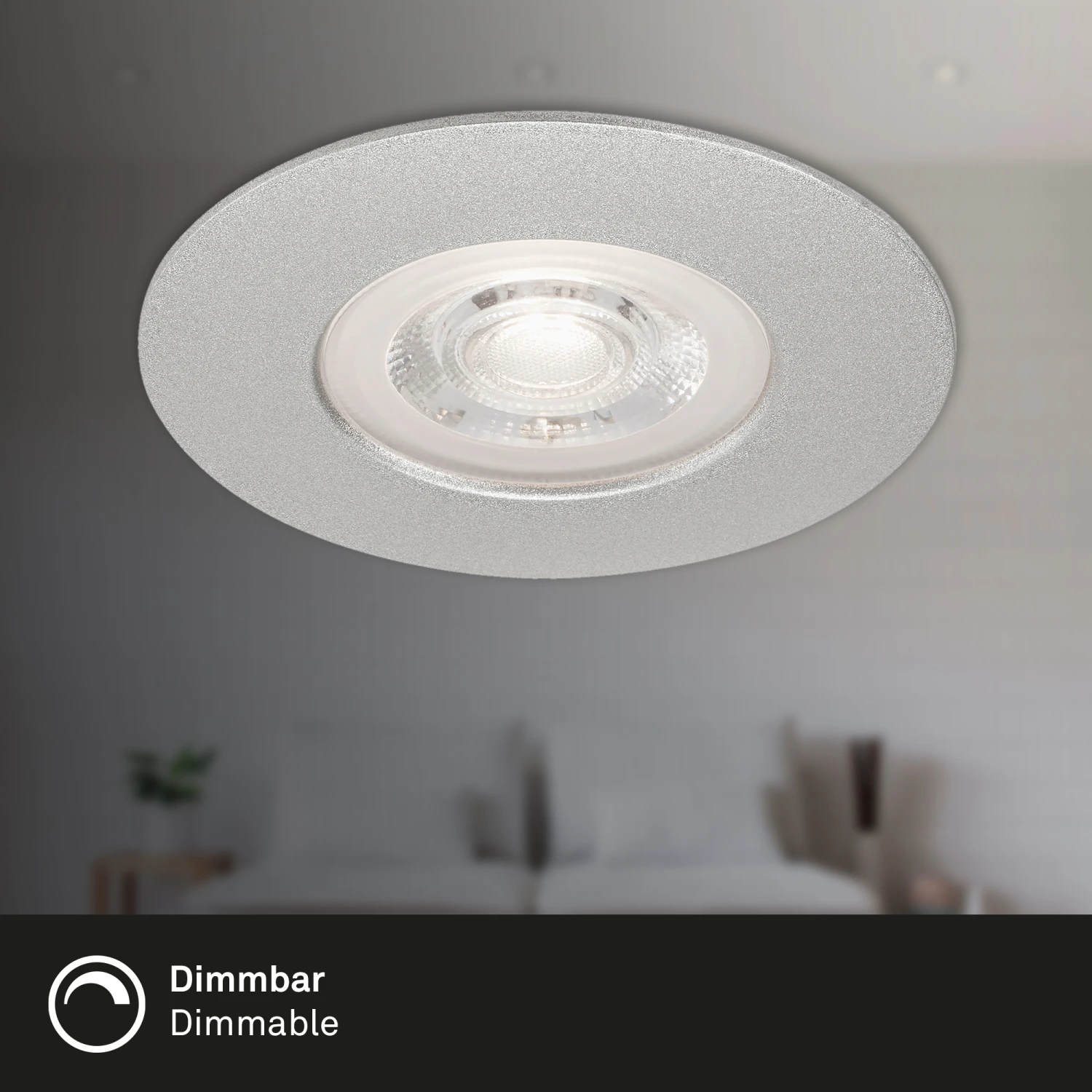 3er Set LED Einbauleuchte, Ø 9 Cm, Dimmbar 5 W, Chrom-Matt 2 3er Set LED Einbauleuchte, Ø 9 Cm, Dimmbar 5 W, Chrom-Matt – Bild 2