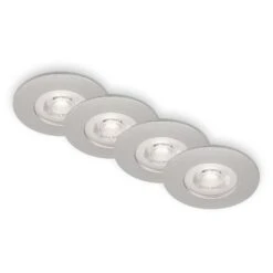 LED Einbauleuchten, Ø9 Cm, 4x LED, 4,9 W, 480 Lm, Chrom-matt