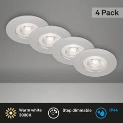 LED Einbauleuchten, Ø9 Cm, 4x LED, 4,9 W, 480 Lm, Chrom-matt 13 LED Einbauleuchten, Ø9 Cm, 4x LED, 4,9 W, 480 Lm, Chrom-matt -Briloner Store led einbauleuchten chrom matt abdbd4313c79e41d355d4ac6385e765c