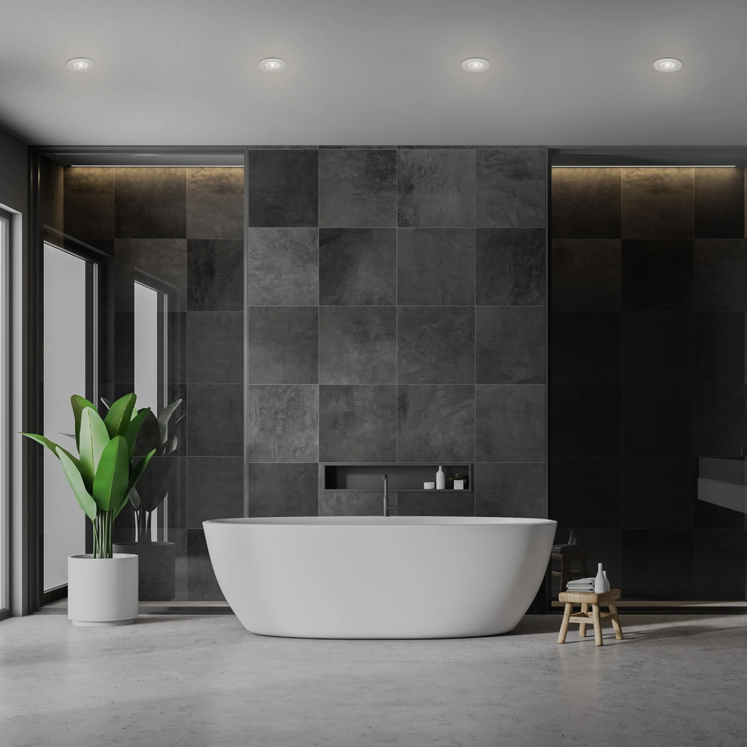 LED Einbauleuchten, Ø9 Cm, 4x LED, 4,9 W, 480 Lm, Chrom-matt 6 LED Einbauleuchten, Ø9 Cm, 4x LED, 4,9 W, 480 Lm, Chrom-matt – Bild 6