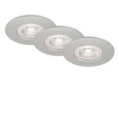 3er Set LED Einbauleuchte, Ø 9 Cm, Dimmbar 5 W, Chrom-Matt