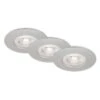 3er Set LED Einbauleuchte, Ø 9 Cm, 5 W, Chrom-Matt