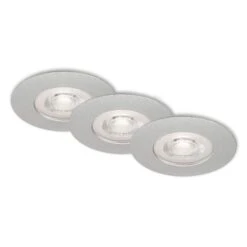 3er Set LED Einbauleuchte, Ø 9 Cm, 5 W, Chrom-Matt