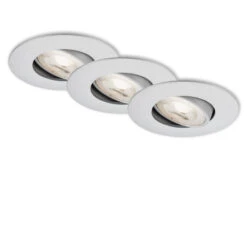 Briloner Store 25 3er Set Ultraflache LED Einbauleuchte, Ø 9 Cm, 5 W, Chrom-Matt