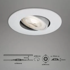 3er Set Ultraflache LED Einbauleuchte, Ø 9 Cm, 5 W, Chrom-Matt -Briloner Store led einbauleuchten chrom matt led platine masszeichnung 1a391bd1a9f2059e220683b45f9abf5d