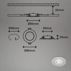LED Einbauleuchten, Ø9 Cm, 4x LED, 4,9 W, 480 Lm, Chrom-matt 11 LED Einbauleuchten, Ø9 Cm, 4x LED, 4,9 W, 480 Lm, Chrom-matt -Briloner Store led einbauleuchten chrom matt masszeichnung a868d6b2b84a8c0e1f0b6b5824d23063