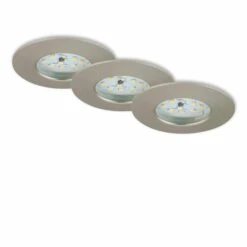 3er Set LED Einbauleuchte, Ø 7,5 Cm, Matt-Nickel