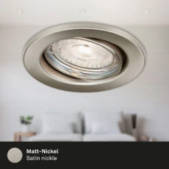 3er Set LED Einbauleuchten, Ø 8,6 Cm, 5 W, 460 Lm, Matt Nickel -Briloner Store led einbauleuchten nickel 3er set 3xled gu10 funktion b9eb4ecbf9eec0c0a6a35eec4338cca9